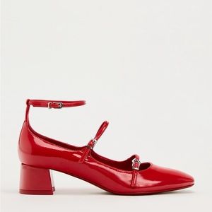 Zara Red Mary Jane Low Heels